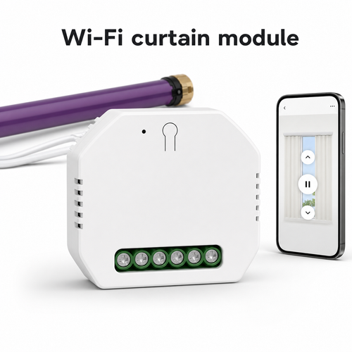 Wi-Fi curtain module packshot with generic app control