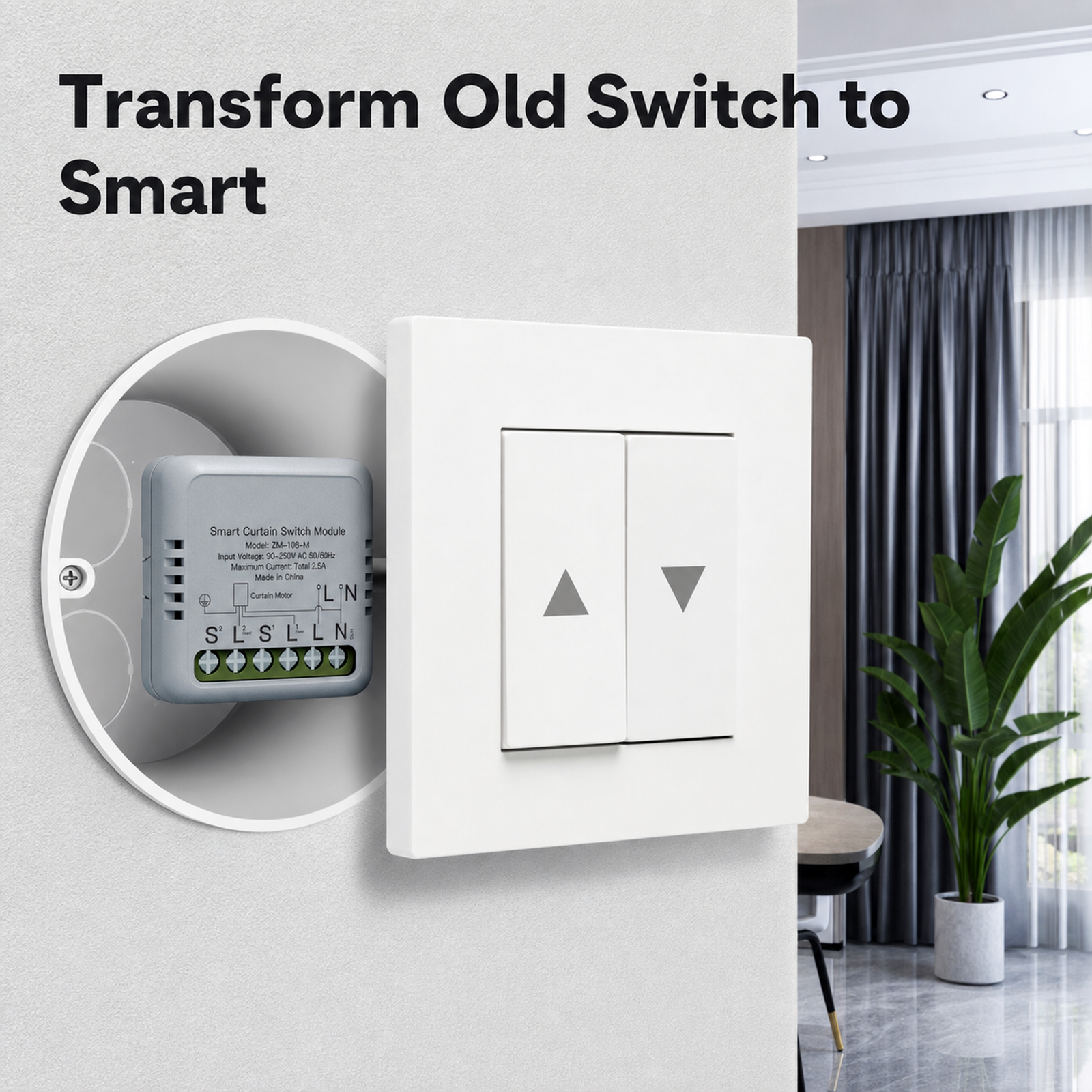 NéoCurtain Relay Comfort transform old switch to smart feature