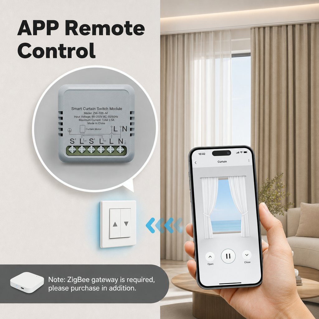 NéoCurtain Relay Comfort app remote control feature