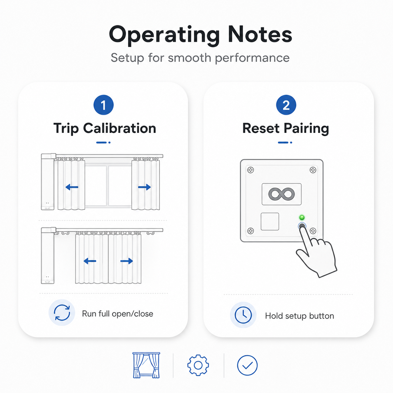 Operating notes image for trip calibration and reset pairing