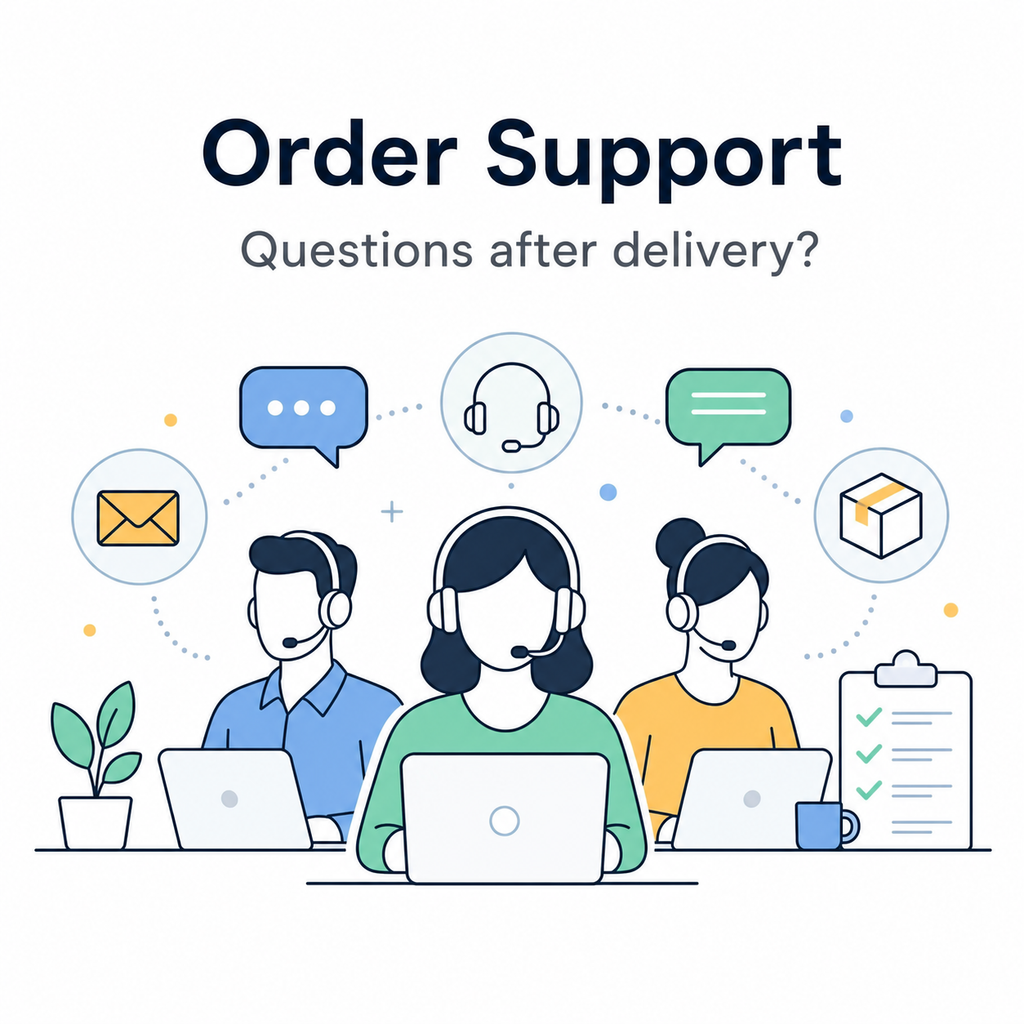 Order support illustration for questions after delivery