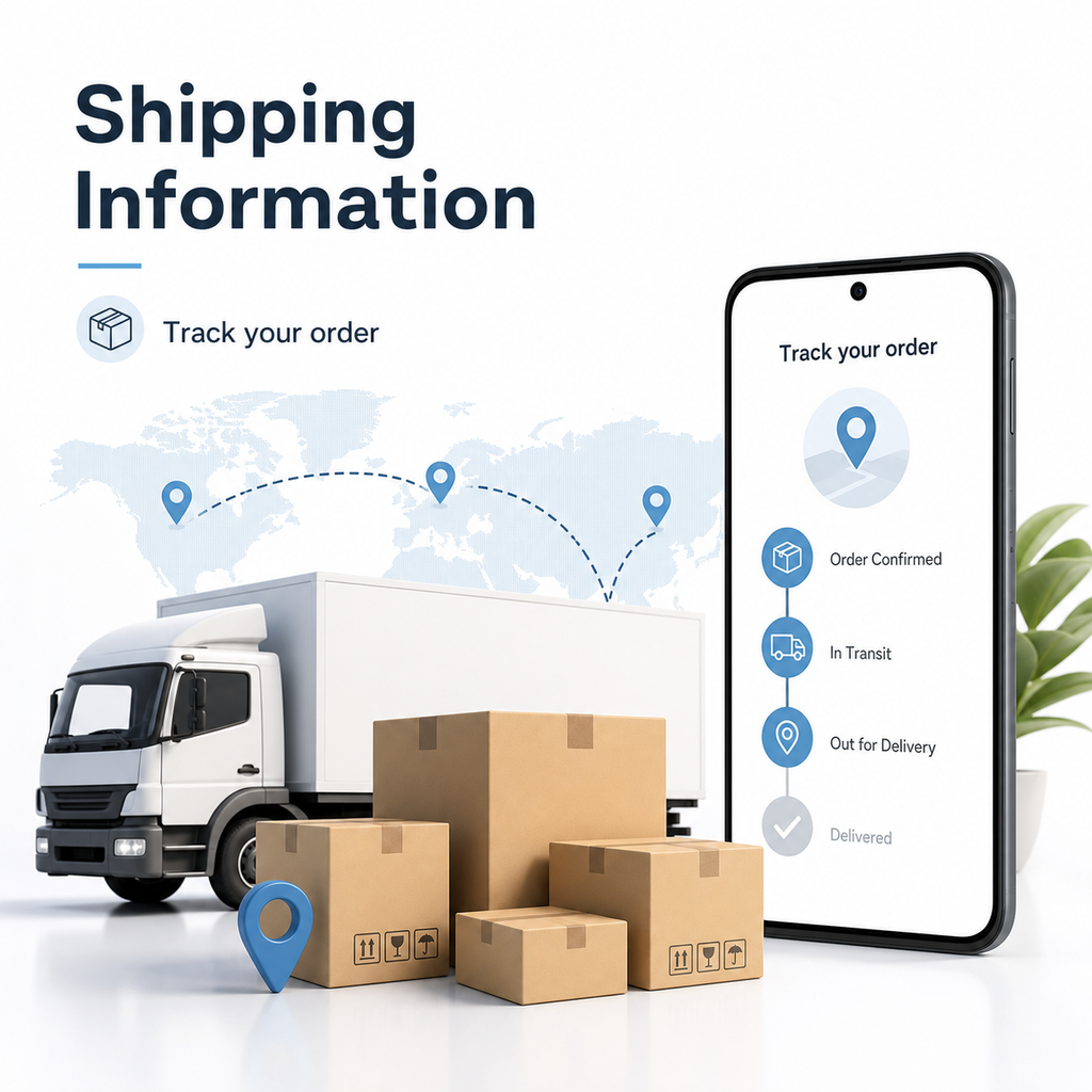Generic shipping information image with package tracking