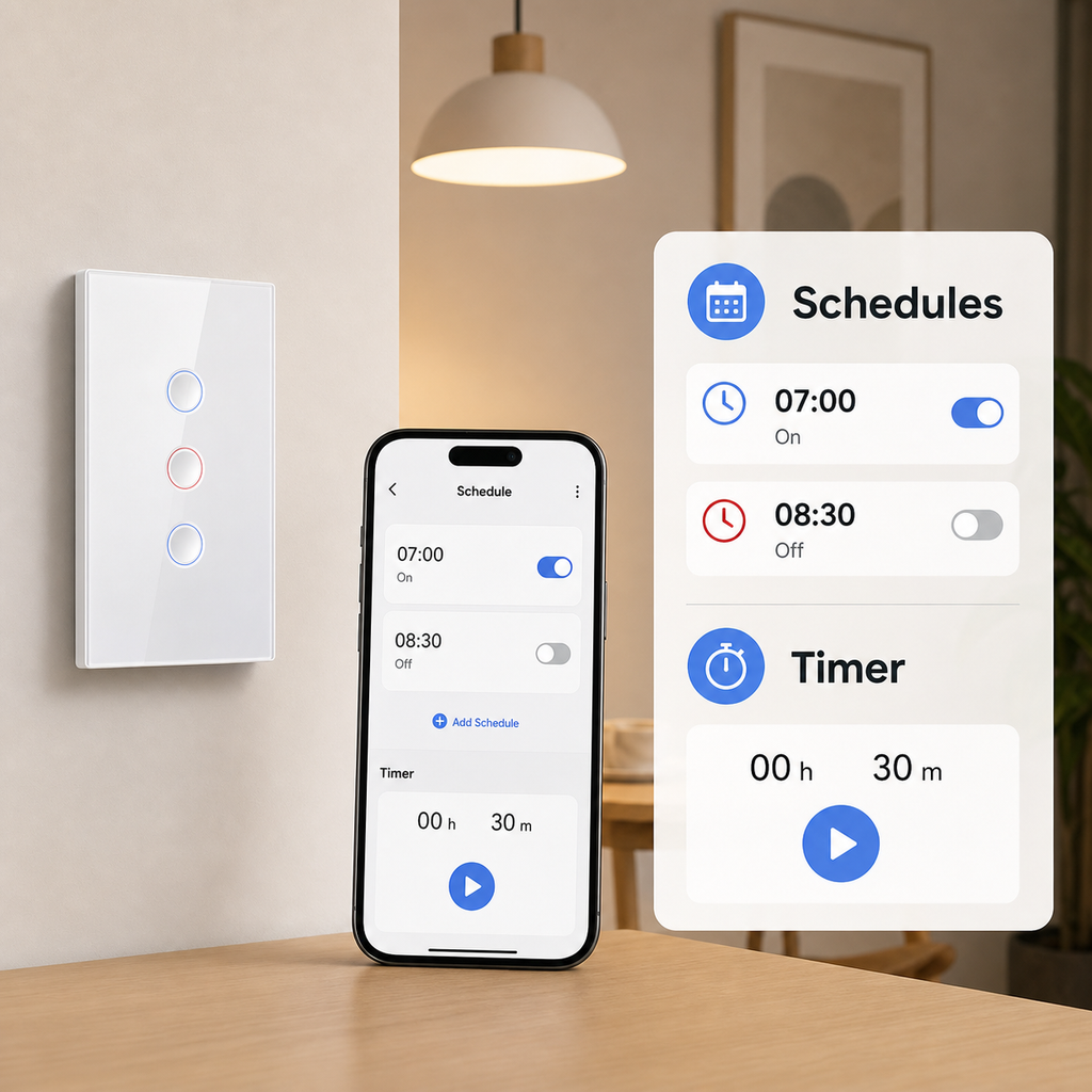 NéoCurve Essential app scheduling and timer control for lighting