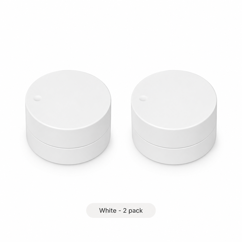 White Zigbee rotary scene button two pack on white background