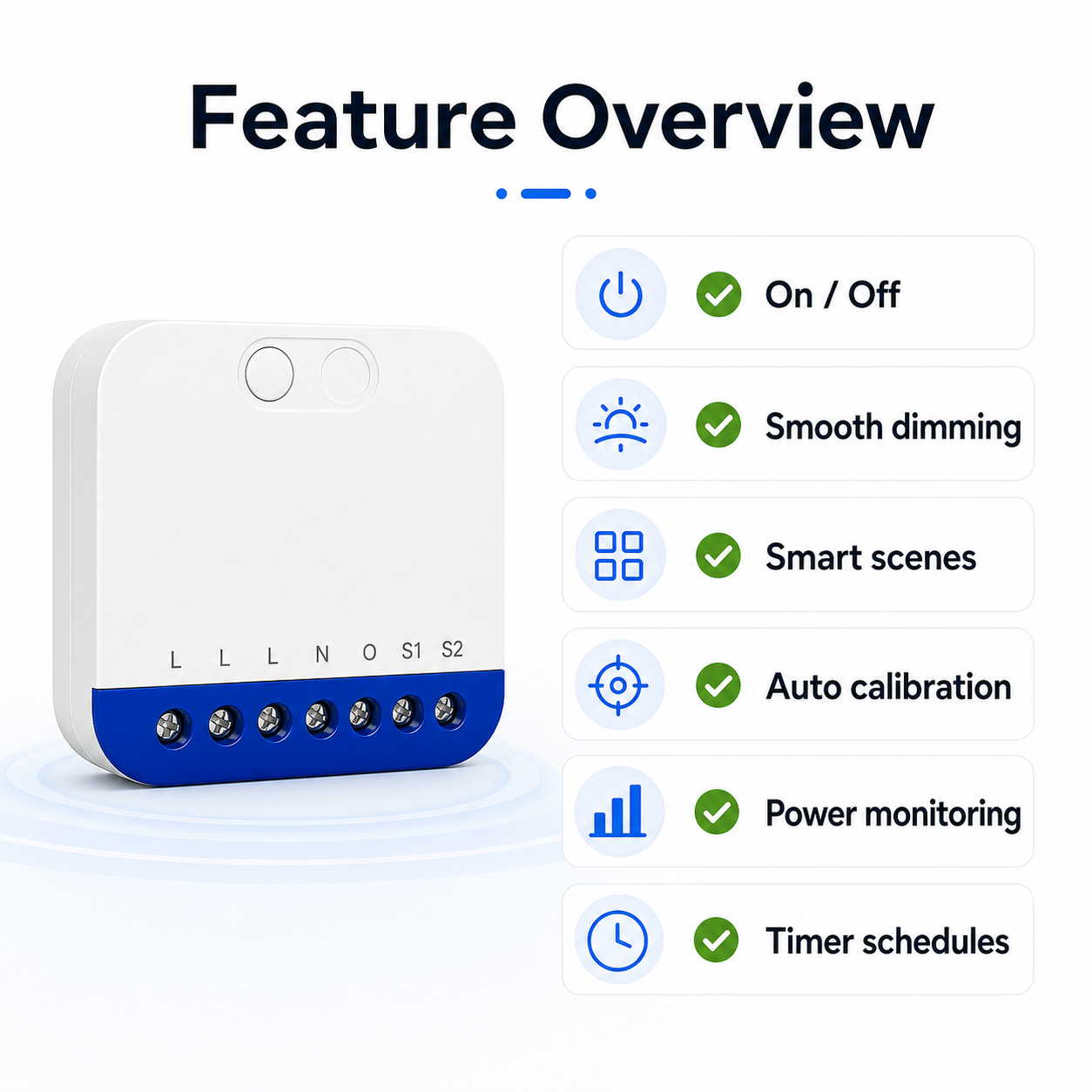 Feature checklist for NéoDim Mini Pro Wi-Fi Matter dimmer