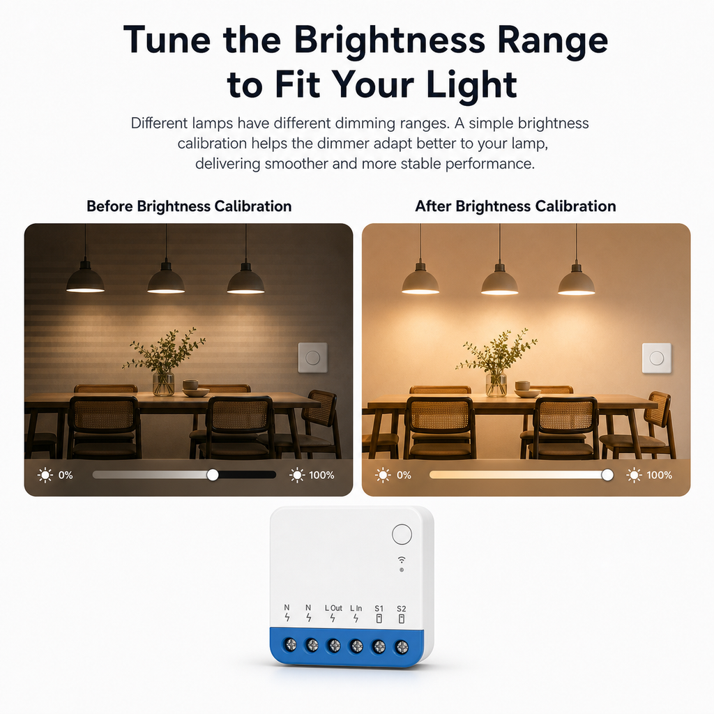 NeoDim Mini ZigBee Pro - brightness range calibration