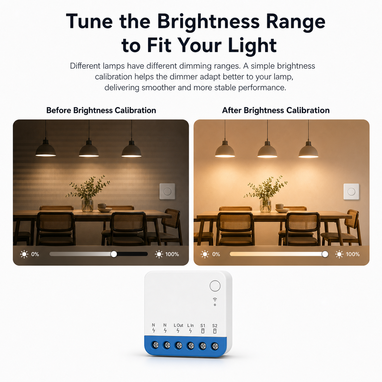 NeoDim Mini ZigBee Pro - brightness range calibration