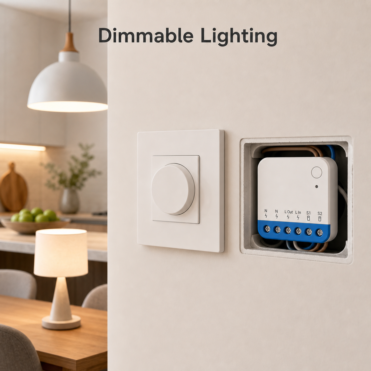 NeoDim Mini Zigbee Pro dimmable lighting real installation image