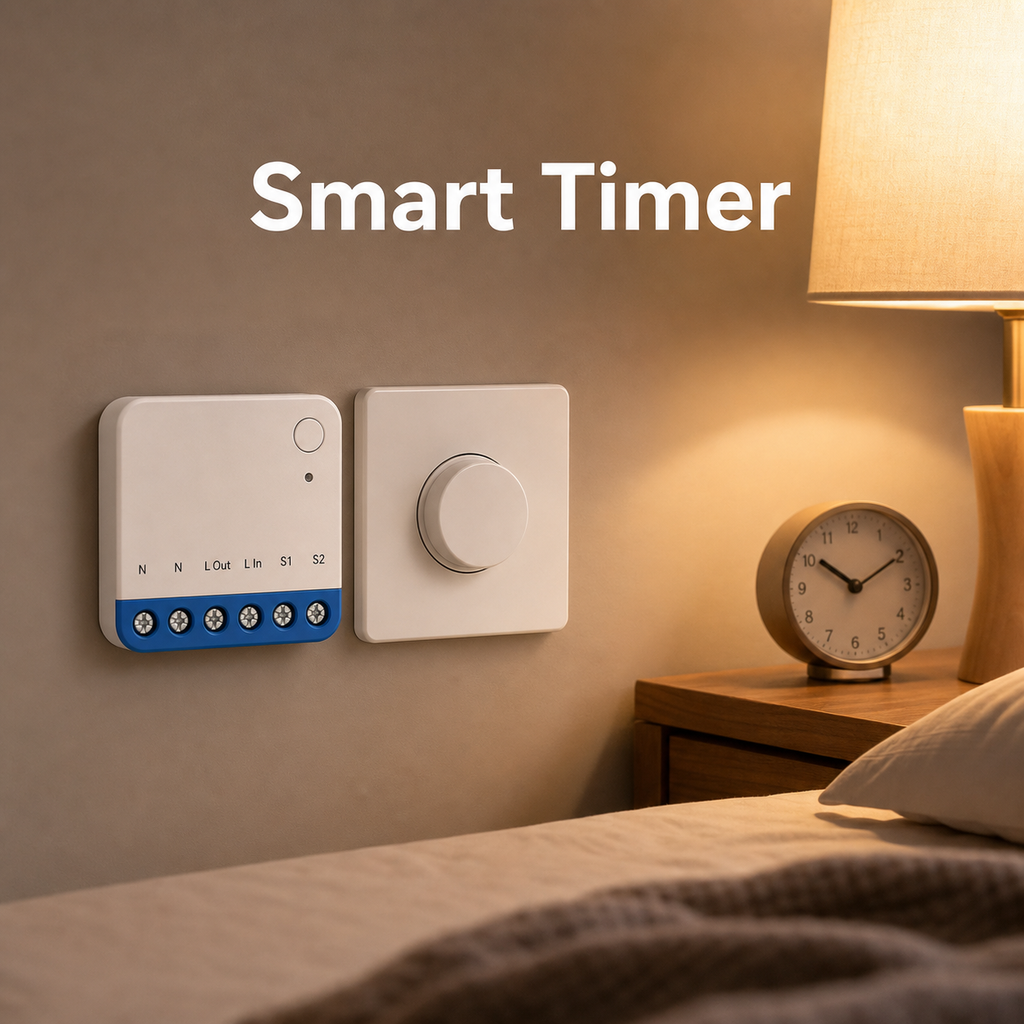 NeoDim Mini Zigbee Pro smart timer real installation image