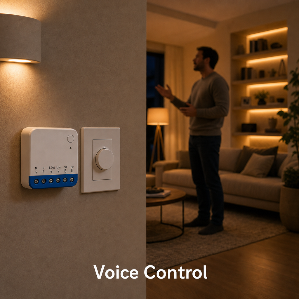 NeoDim Mini Zigbee Pro voice control real installation image
