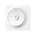 Détail du bouton central du variateur connecté Matter NéoDim Orb-Matter Pro blanc sur fond studio blanc.