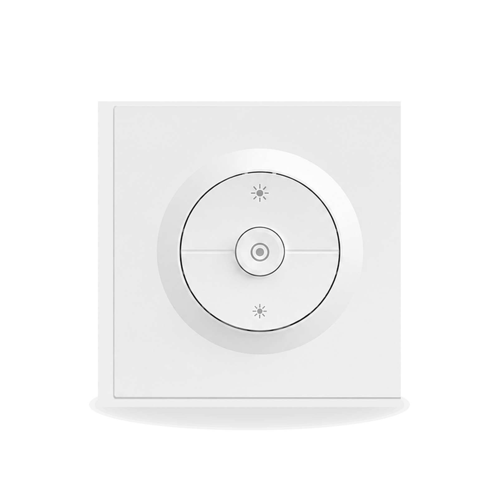 Variateur connecté Matter NéoDim Orb-Matter Pro blanc en vue de face sur fond studio blanc.