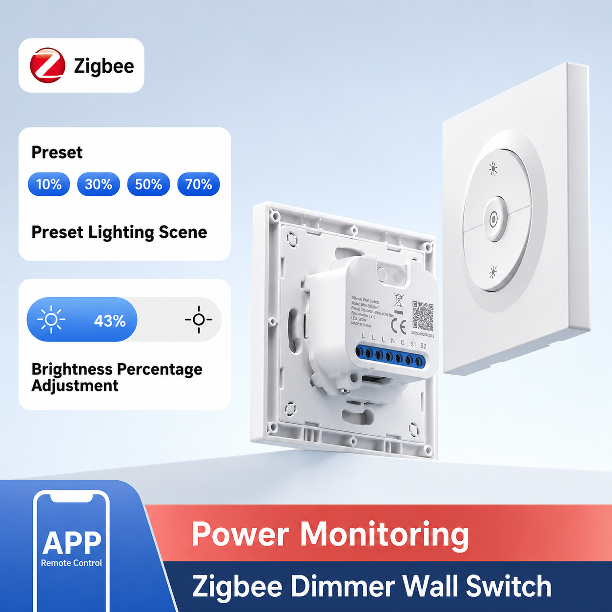 NéoDim Orb Zigbee Pro dimmer wall switch preset lighting and power monitoring