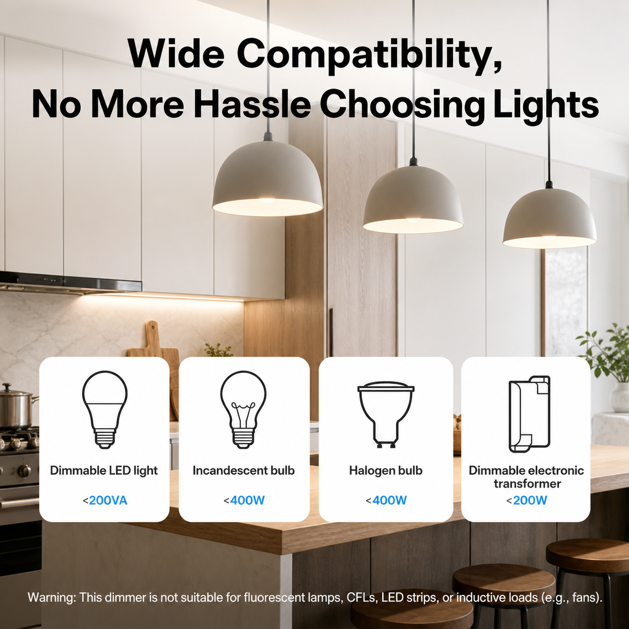 NéoDim Orb Zigbee Pro compatible light loads infographic