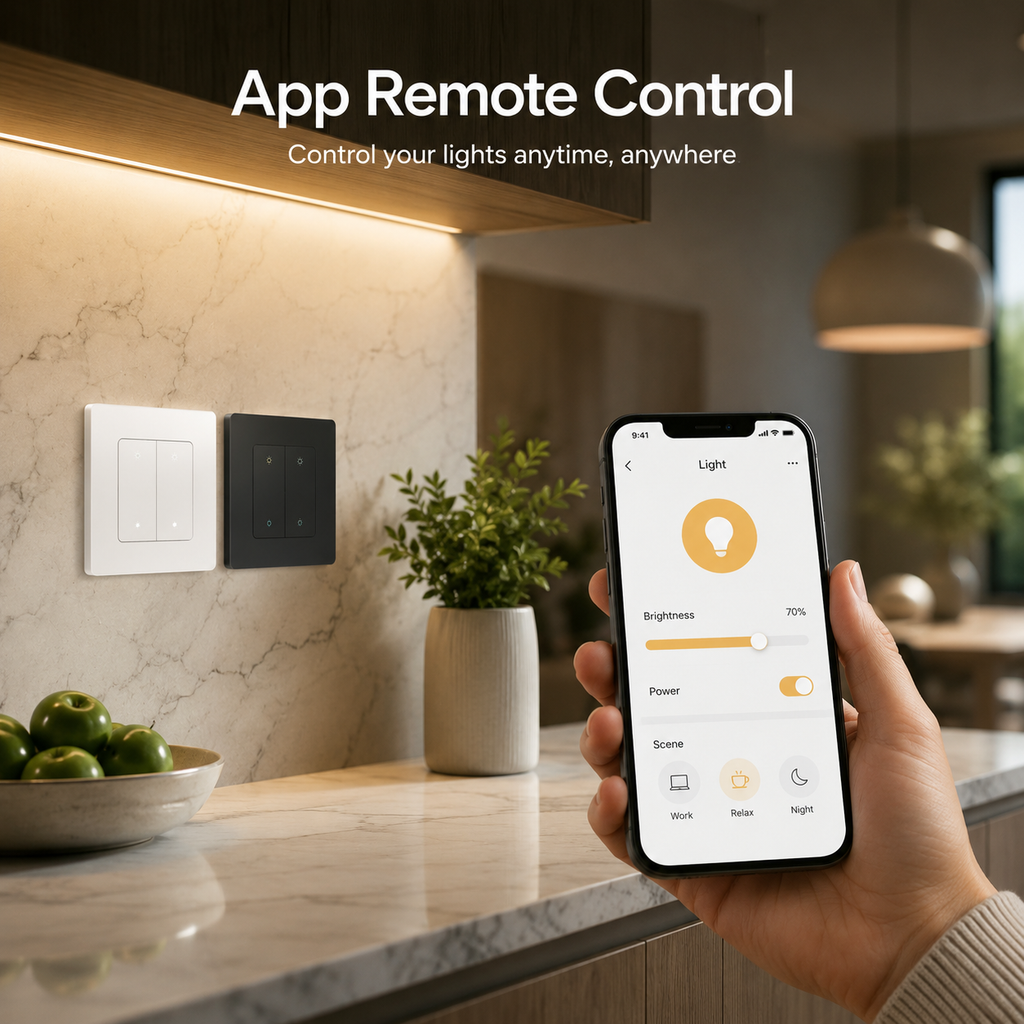 App remote control visual for smart wall dimmer switch