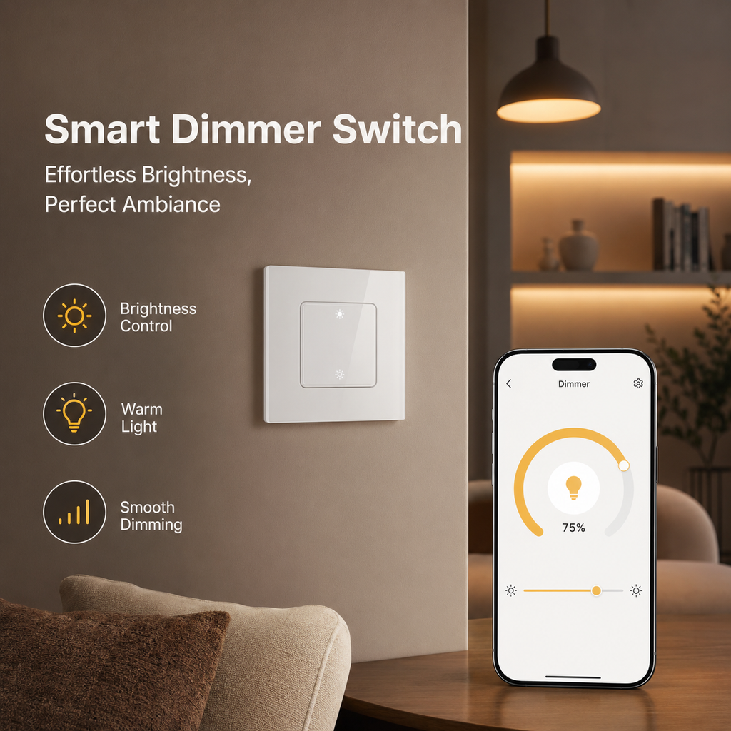 Brightness adjustment lifestyle visual for Zigbee dimmer switch