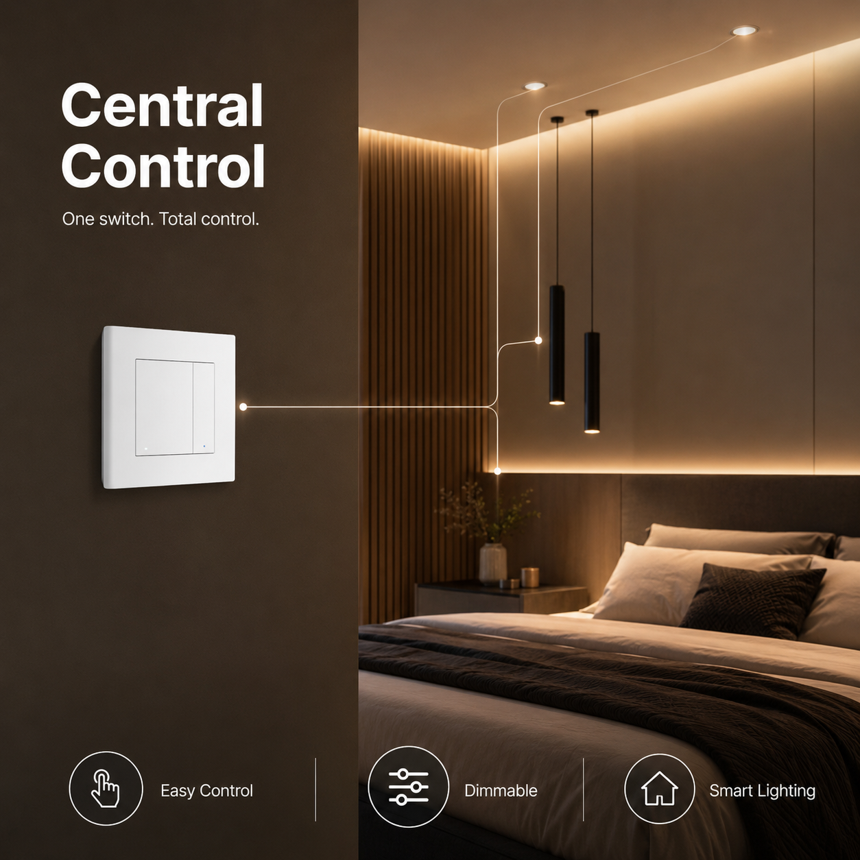 Central lighting control visual for Zigbee dimmer switch