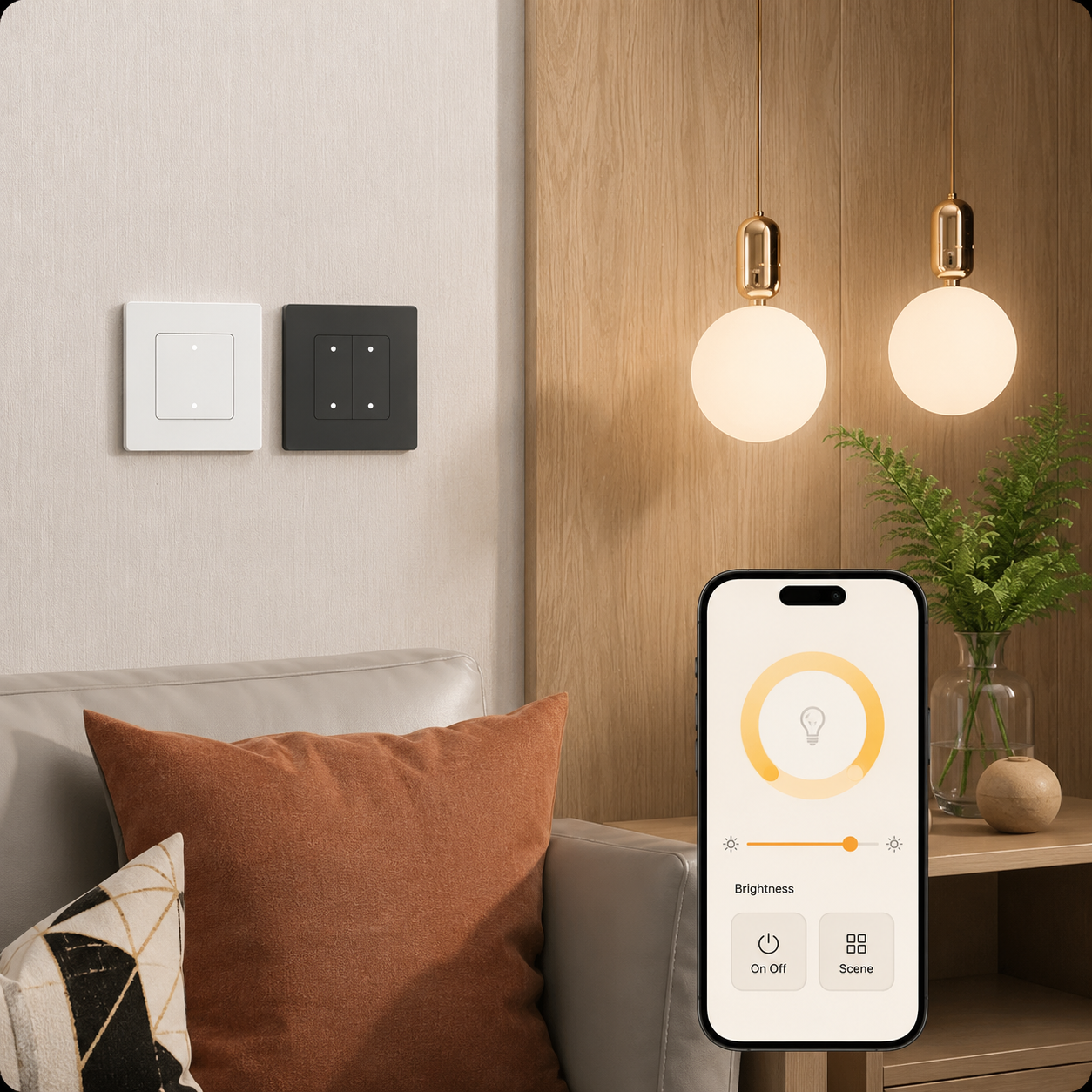 Dimmable lighting control visual for Zigbee wall dimmer switch