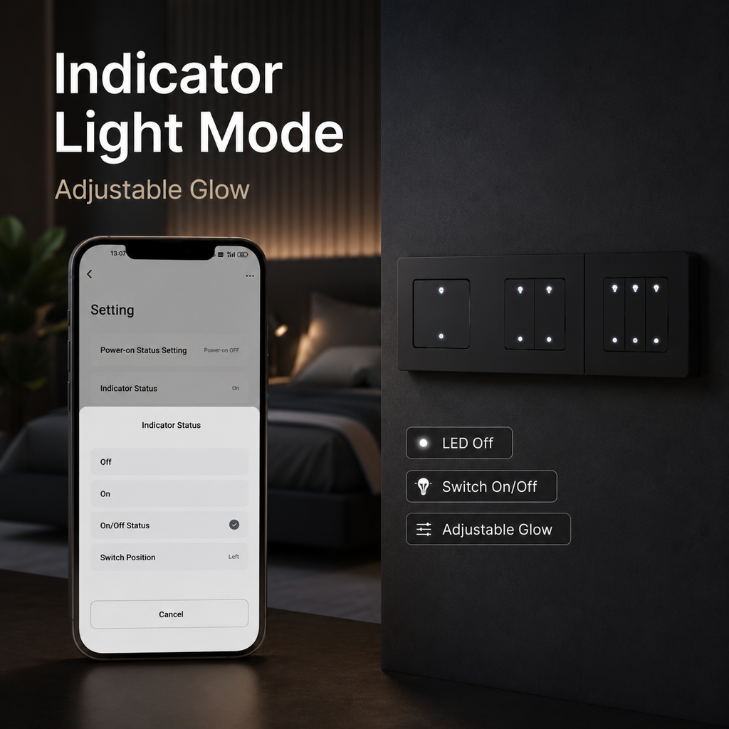 Indicator light mode feature for Zigbee dimmer switch