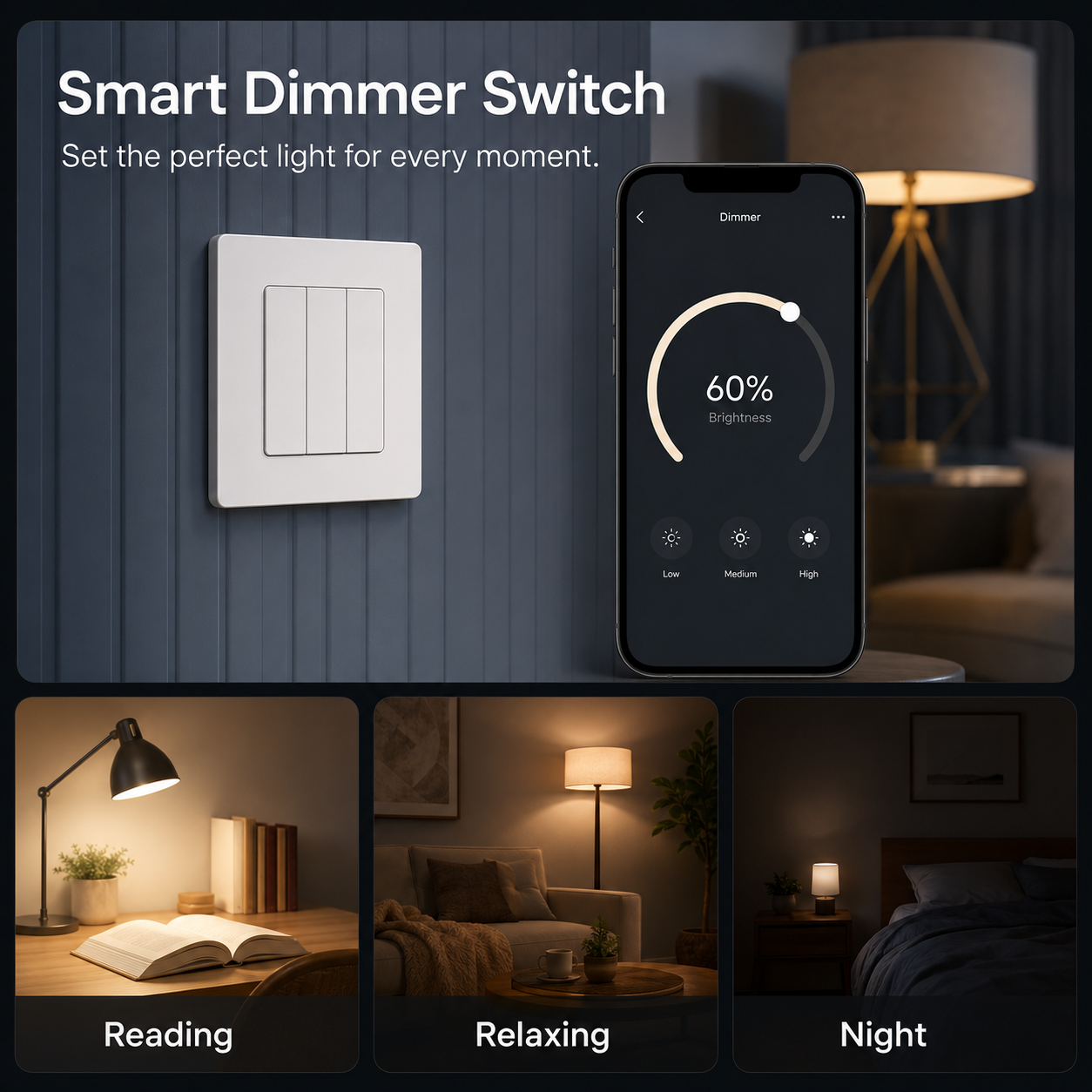 Lighting scene modes for Zigbee dimmer switch