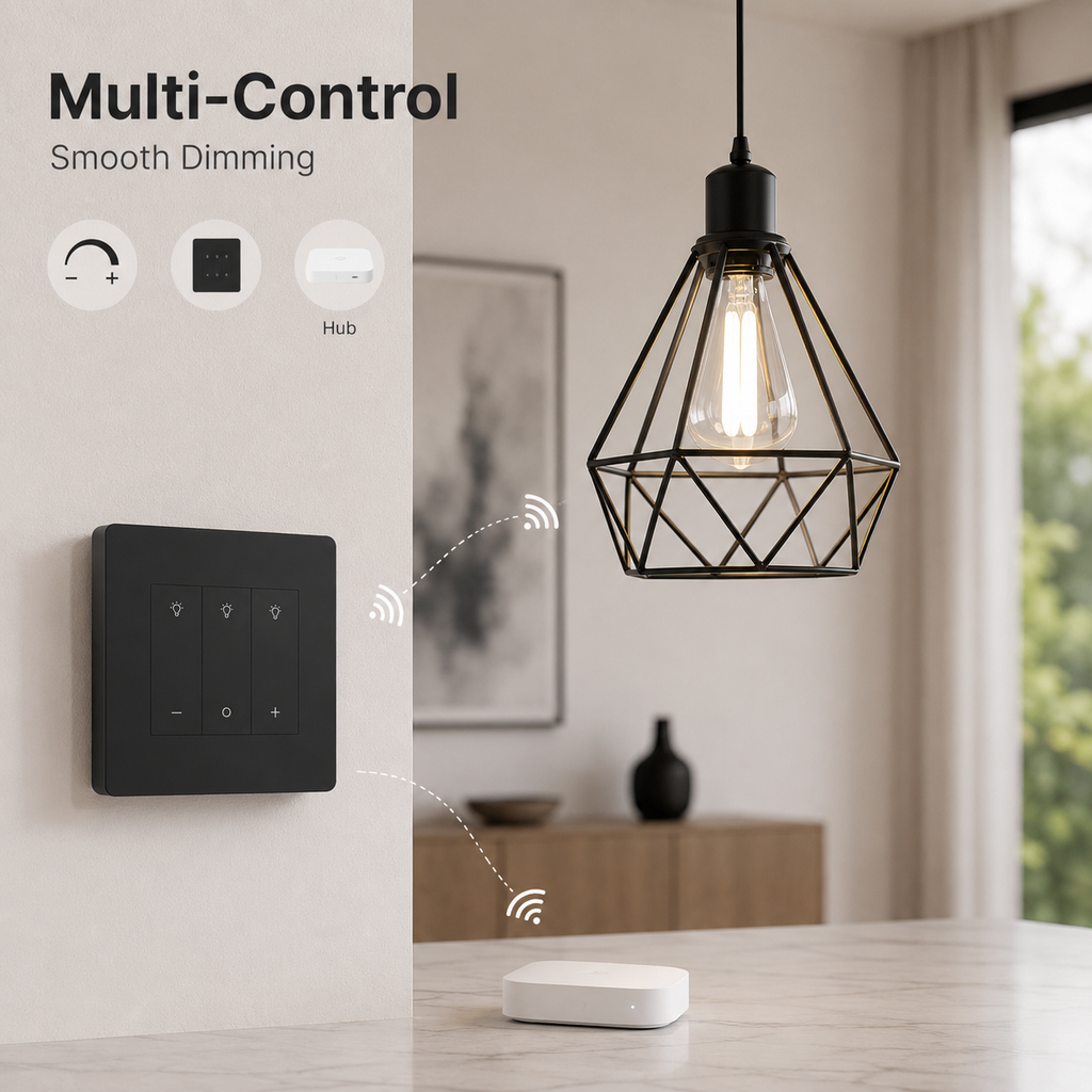 Multi-control association visual for Zigbee dimmer switch and pendant light