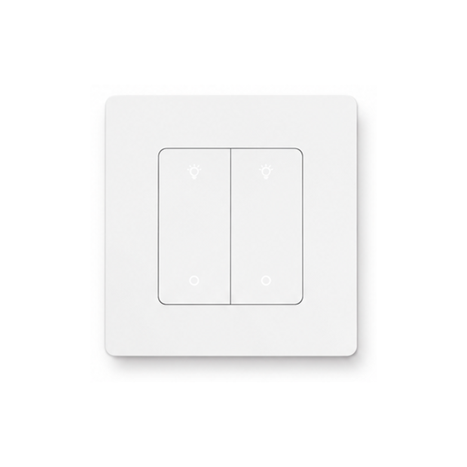 Variateur mural NéoDim Ring Comfort blanc à 2 touches sur fond blanc