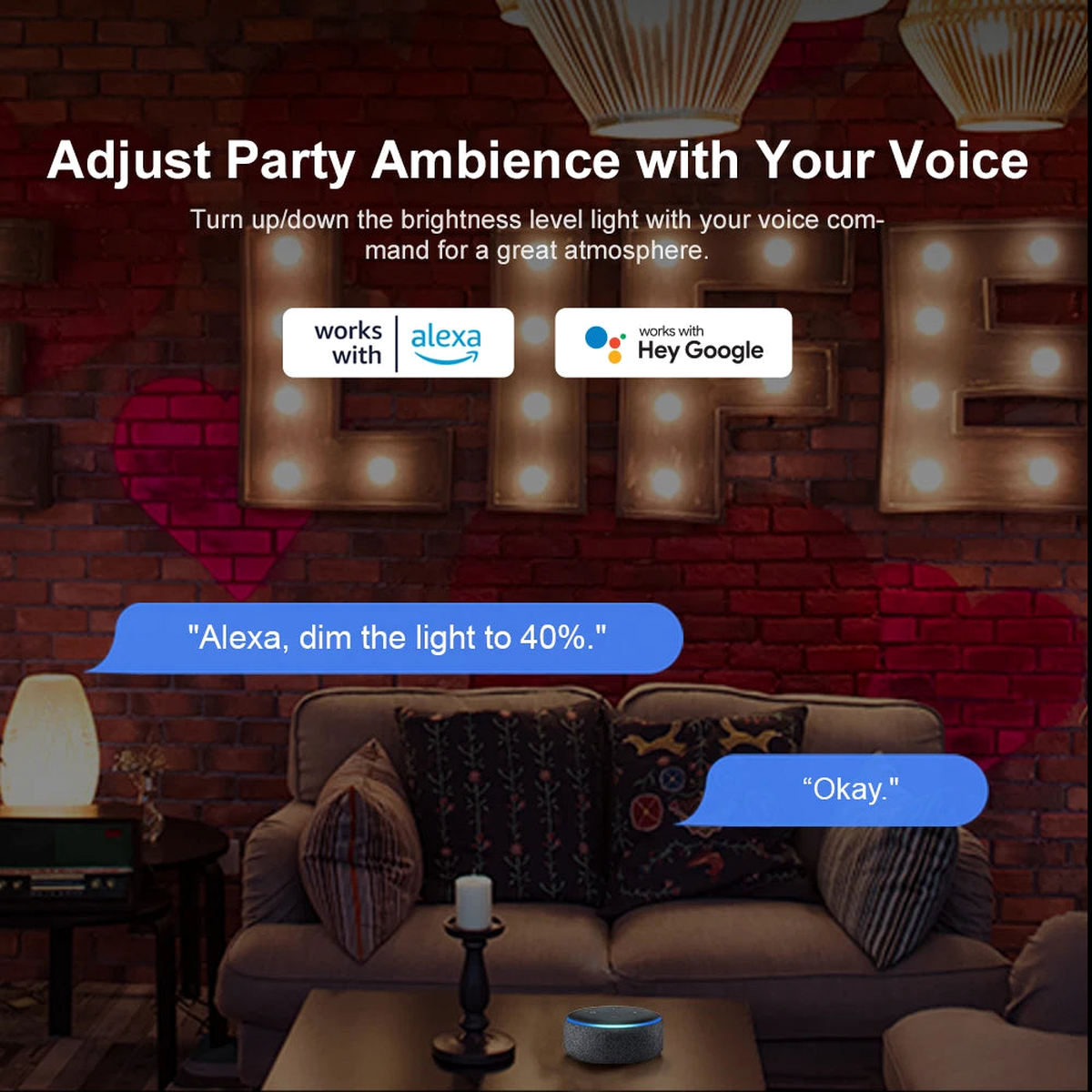 NéoDim WiFi Pro voice control dim light to 40 percent