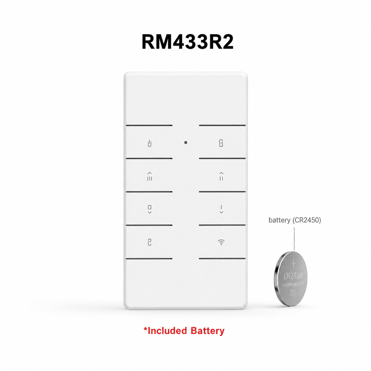 NéoDim WiFi Pro RM433R2 remote with CR2450 included battery