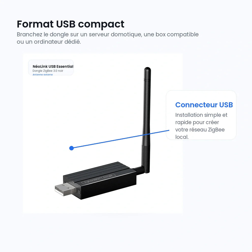 Détail du connecteur USB du dongle NéoLink Essential.
