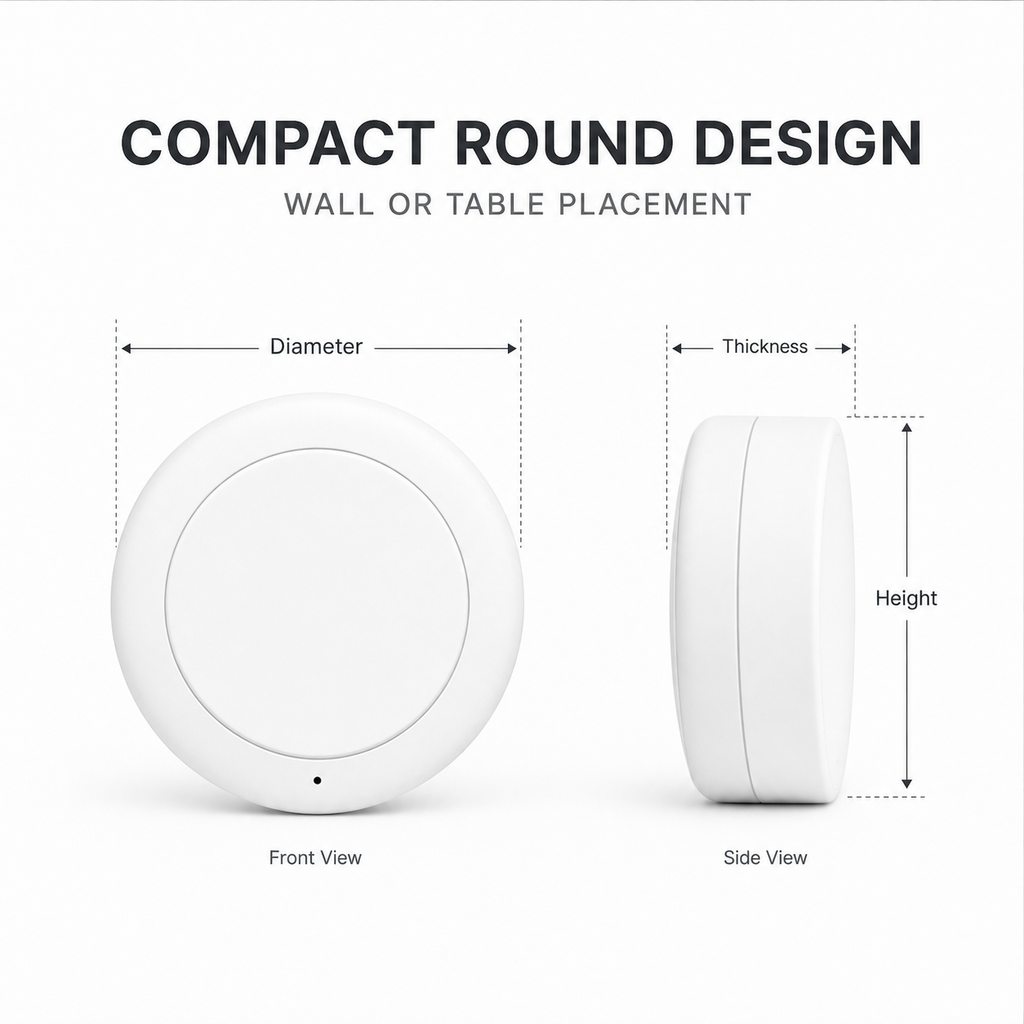 Design rond compact de la télécommande ZigBee NéoKey Scene Comfort V2.