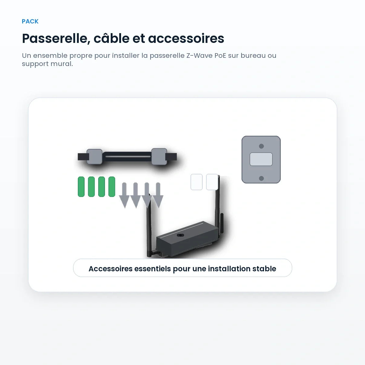 Pack d’installation NéoLink Z-Wave Max Pro avec câble et support