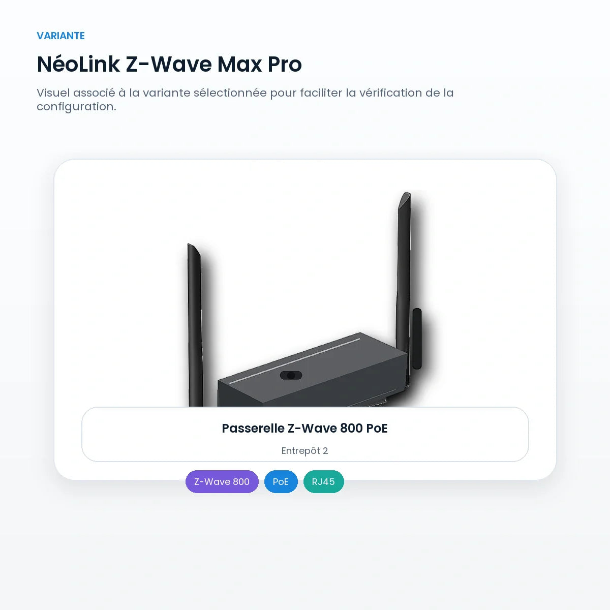 Passerelle Z-Wave 800 PoE NéoLink Z-Wave Max Pro Entrepôt 2