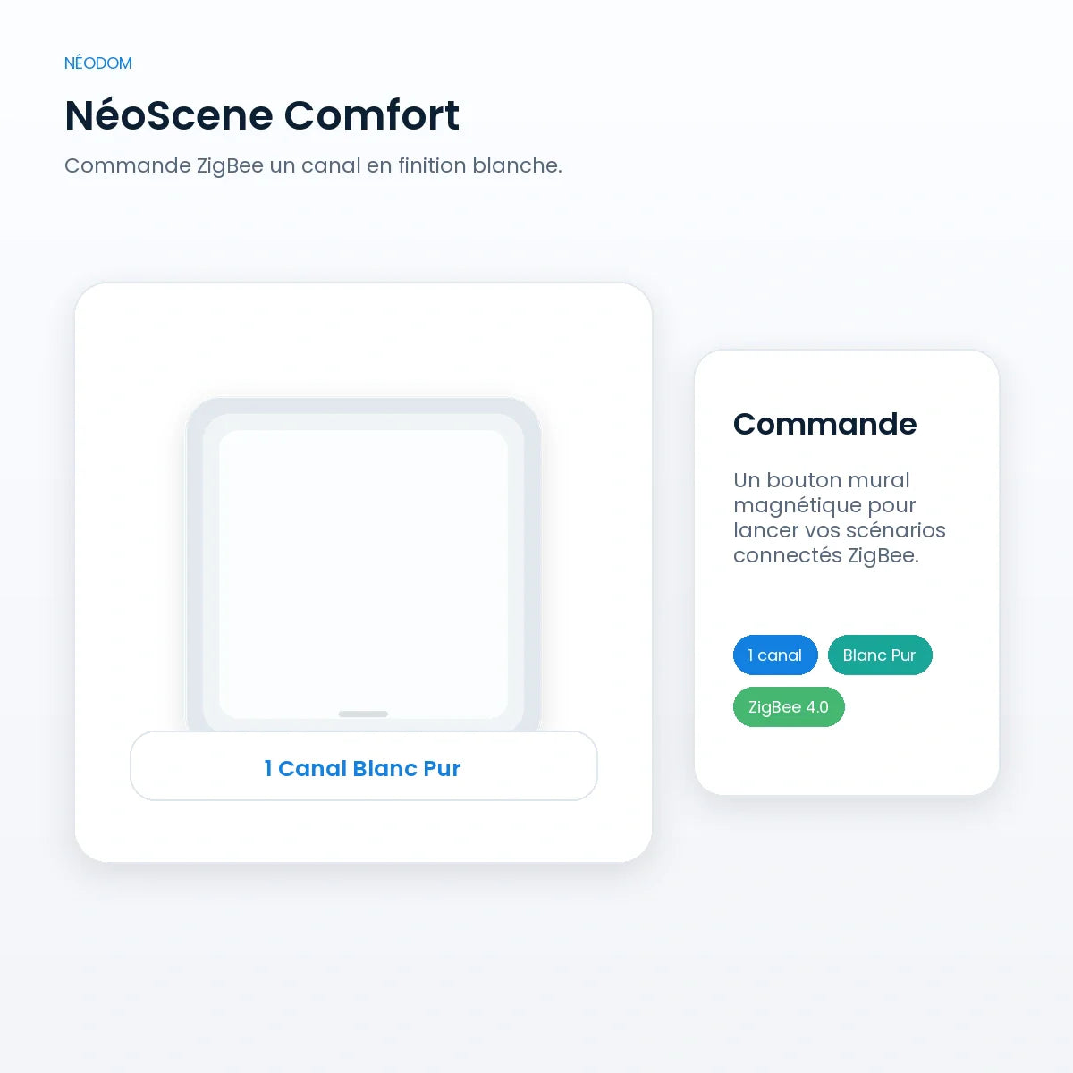 Commande de scénarios ZigBee NéoScene Comfort 1 canal blanc.