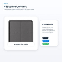 Commande de scénarios ZigBee NéoScene Comfort 4 canaux noir.