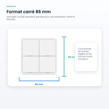 Dimensions 86 mm de la commande ZigBee NéoScene Comfort.