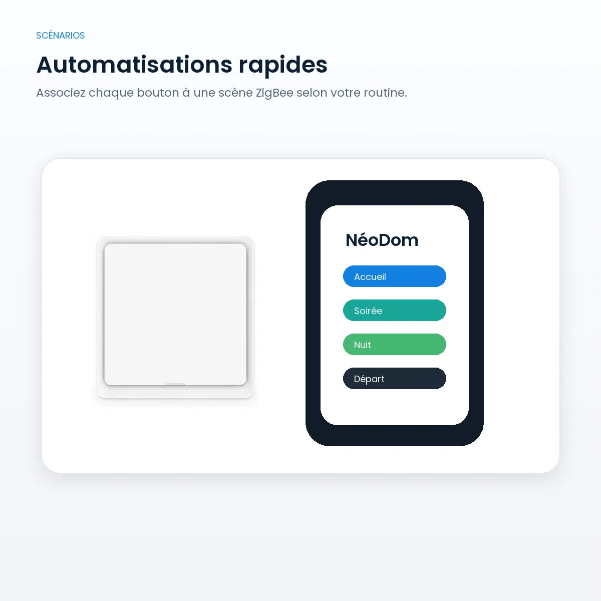 Automatisations rapides avec commande ZigBee NéoScene Comfort.