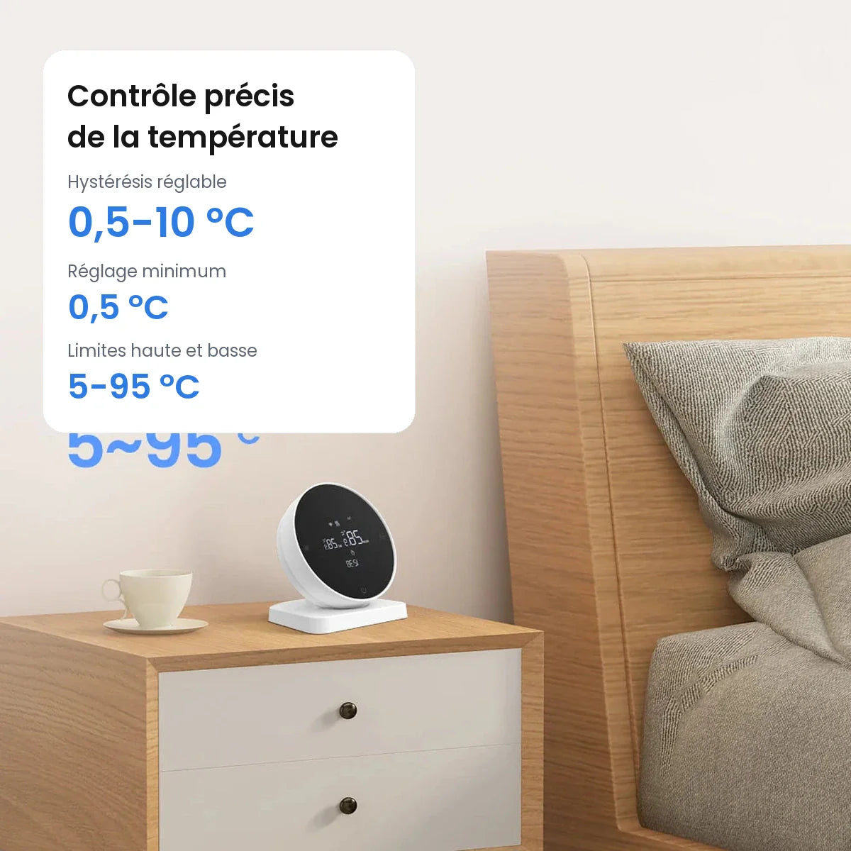 Thermostat NéoAir RF Essential avec réglage précis de température.