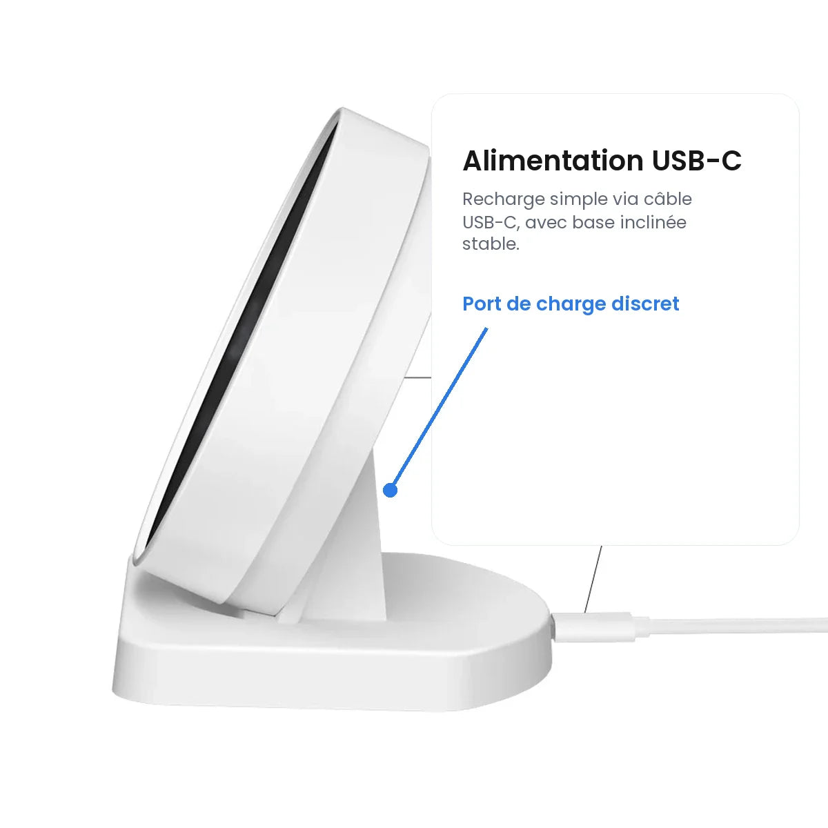 Détail du port USB-C du thermostat NéoAir RF Essential.