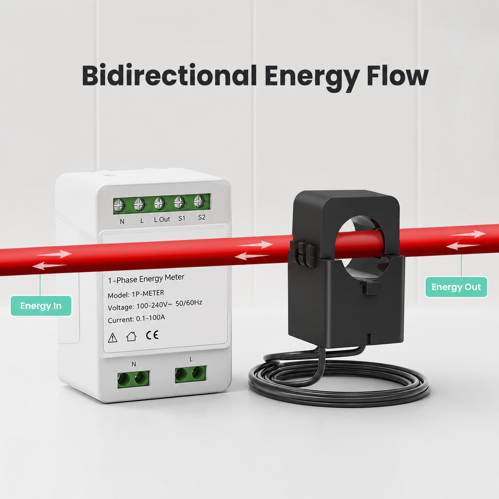 Bidirectional energy flow visual for clamp meter