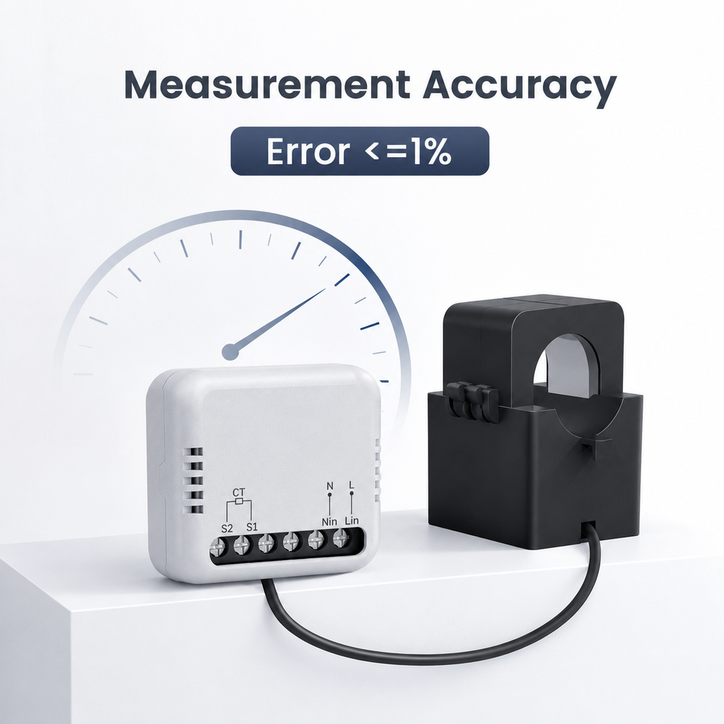 Measurement accuracy feature card for clamp energy meter