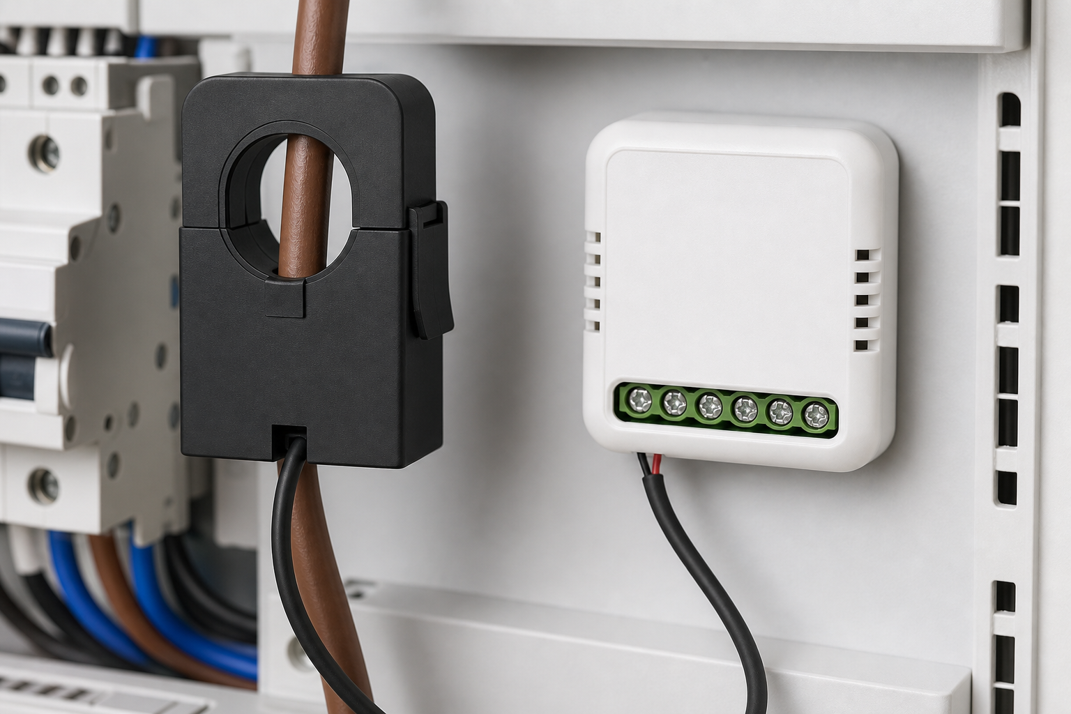 Pince du NéoEnergy Clamp Comfort autour d'un câble isolé