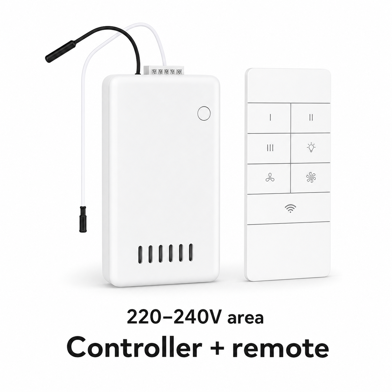 220-240V area controller and remote variant for fan and light control