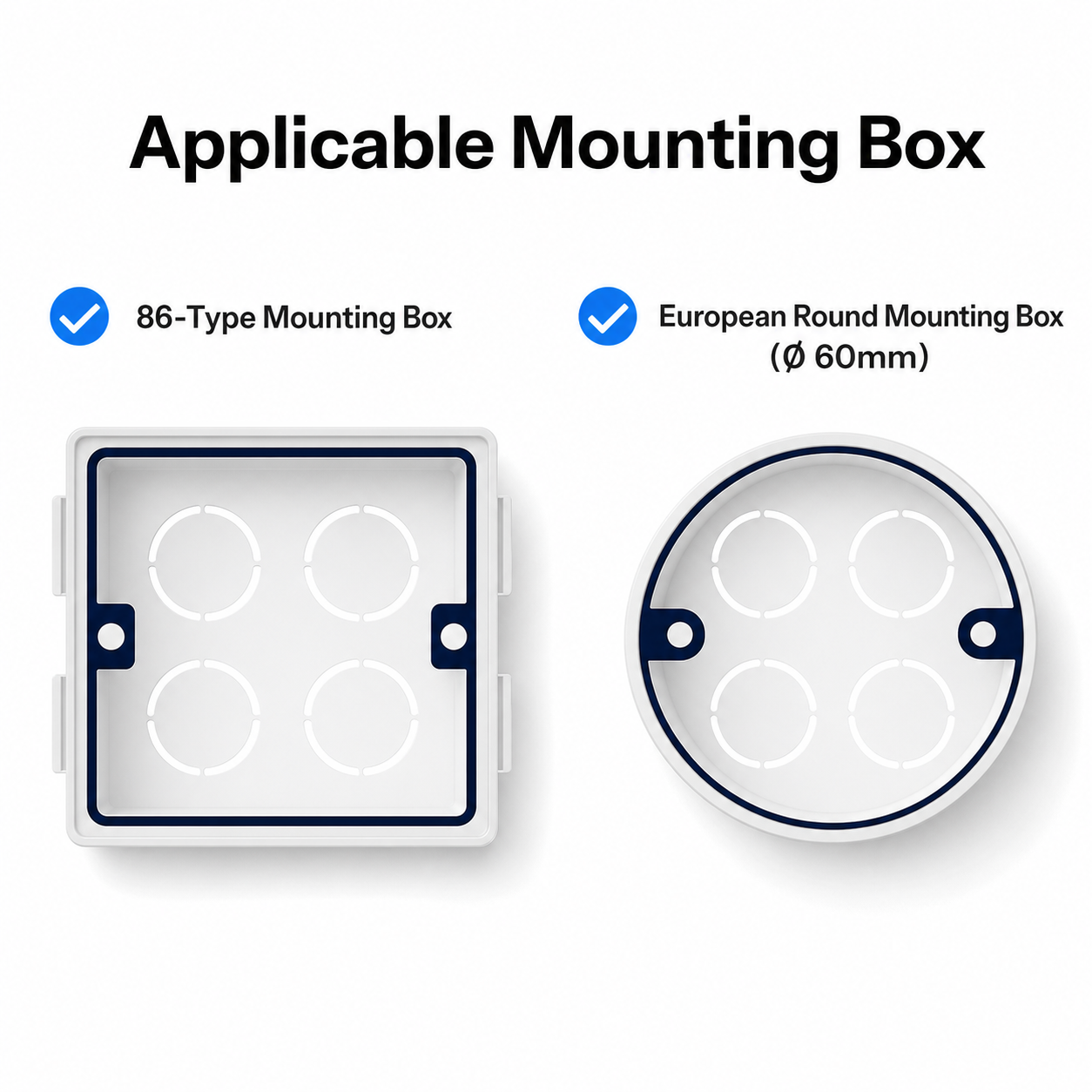 NéoFrame Dim Pro applicable mounting box 86-type and European round 60mm