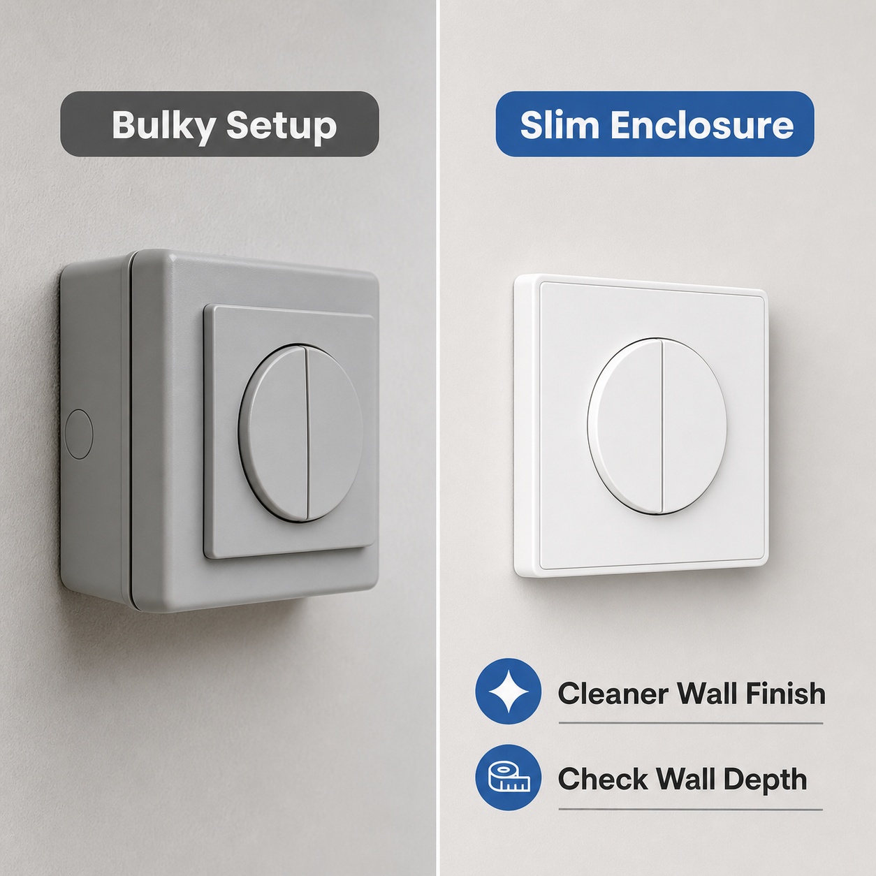 NéoFrame Duo Pro comparaison profil mural fin et installation compacte