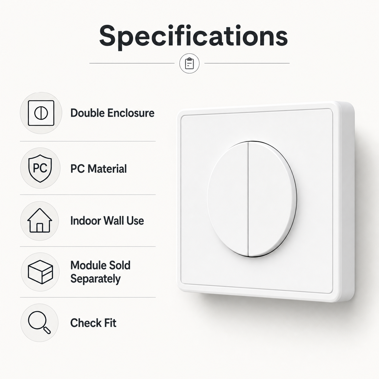 NéoFrame Duo Pro caractéristiques du boîtier accessoire double interrupteur