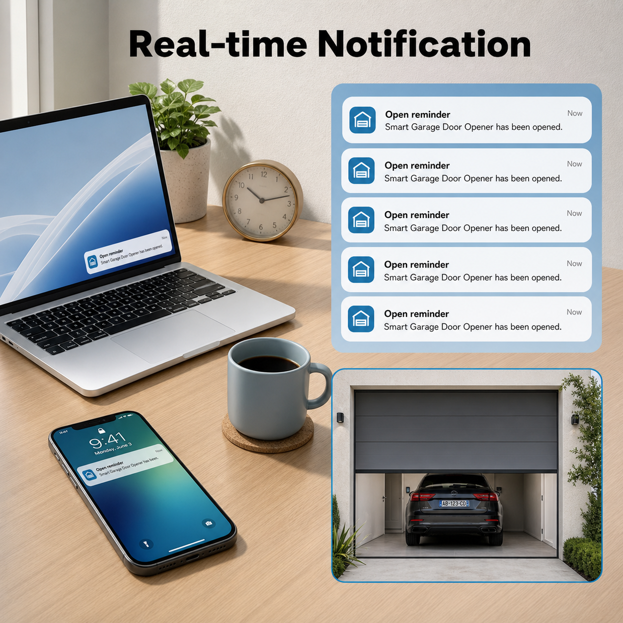 NéoGarage Mini Comfort real-time garage door notification