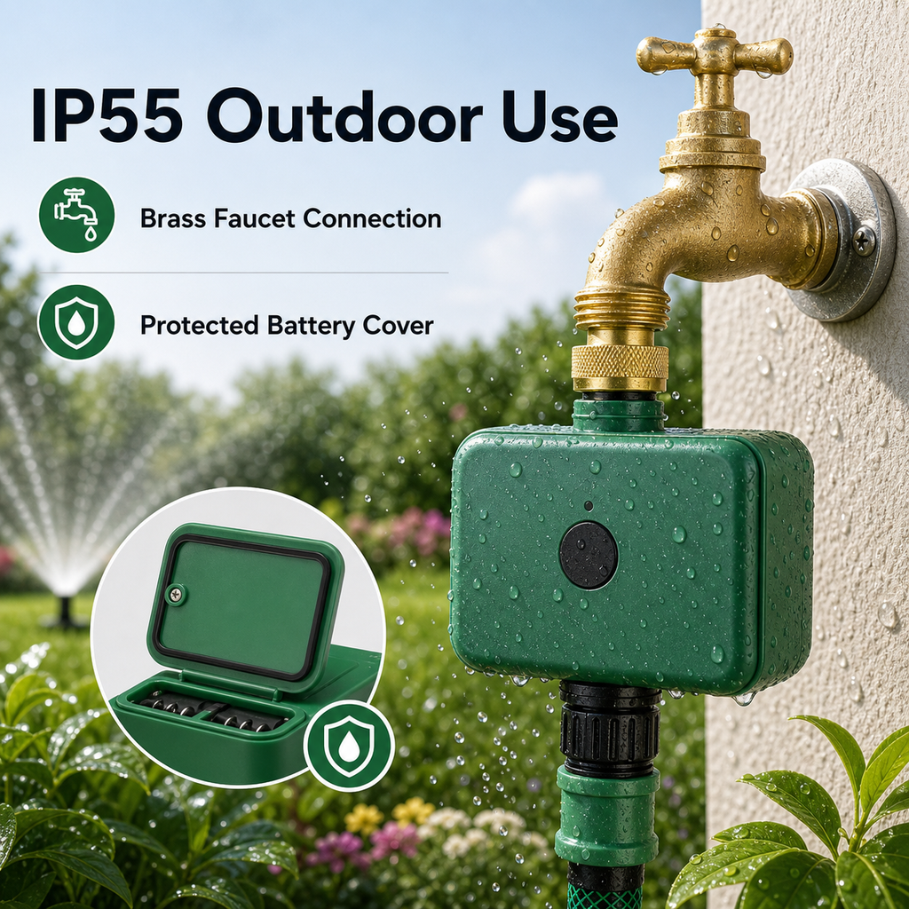 IP55 outdoor use image for smart irrigation water timer