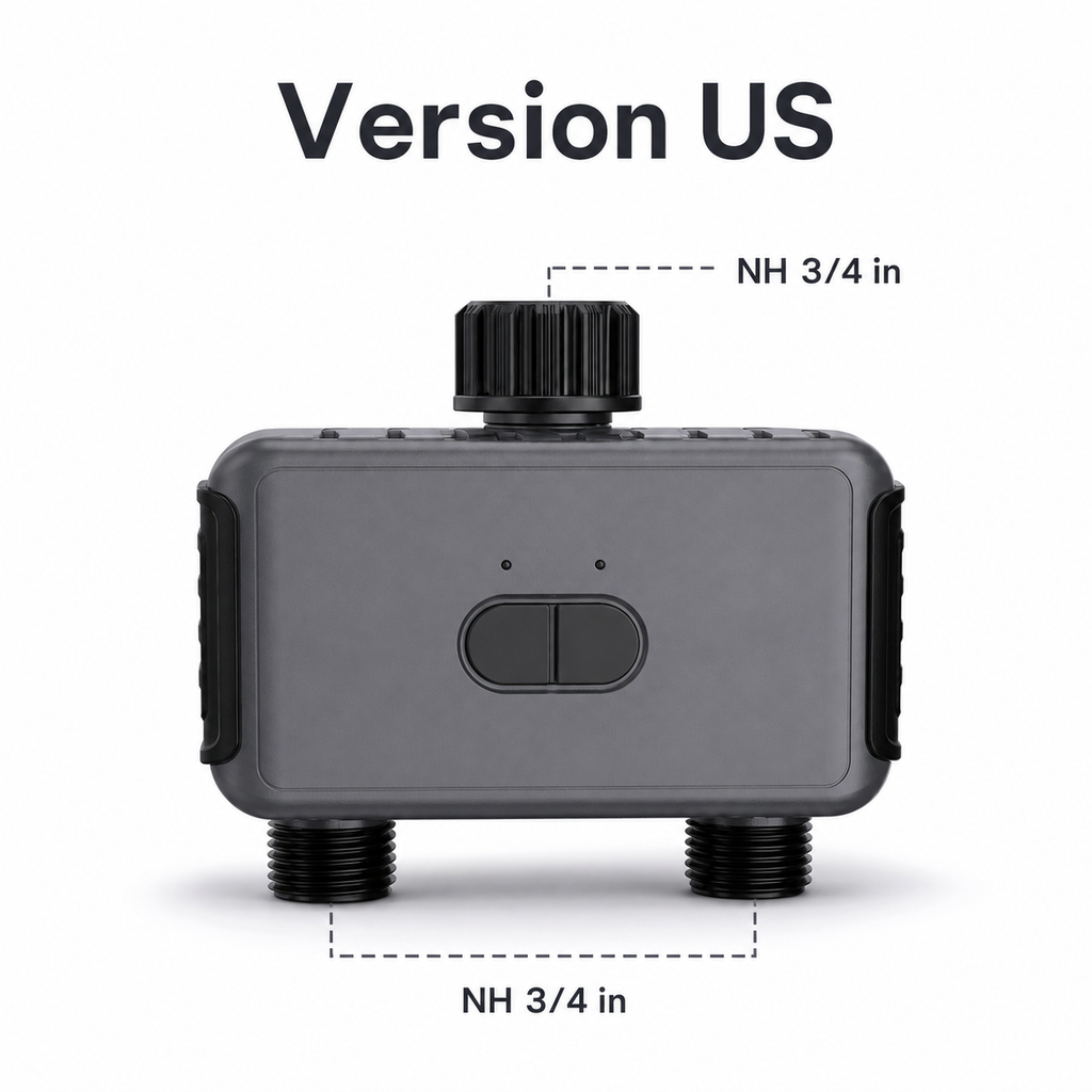 Version US product-only variant of two-outlet garden water timer