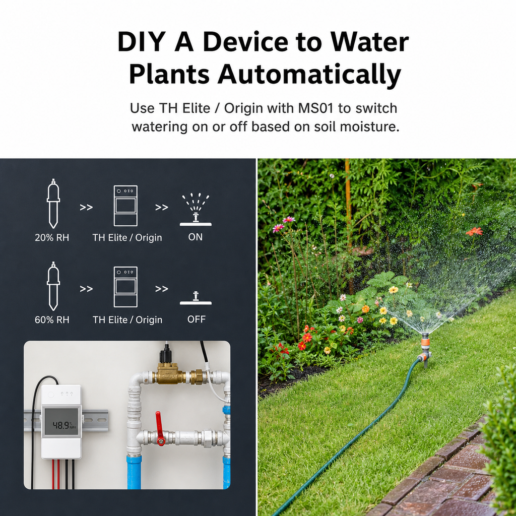 DIY automatic plant watering with TH module and MS01 soil moisture sensor