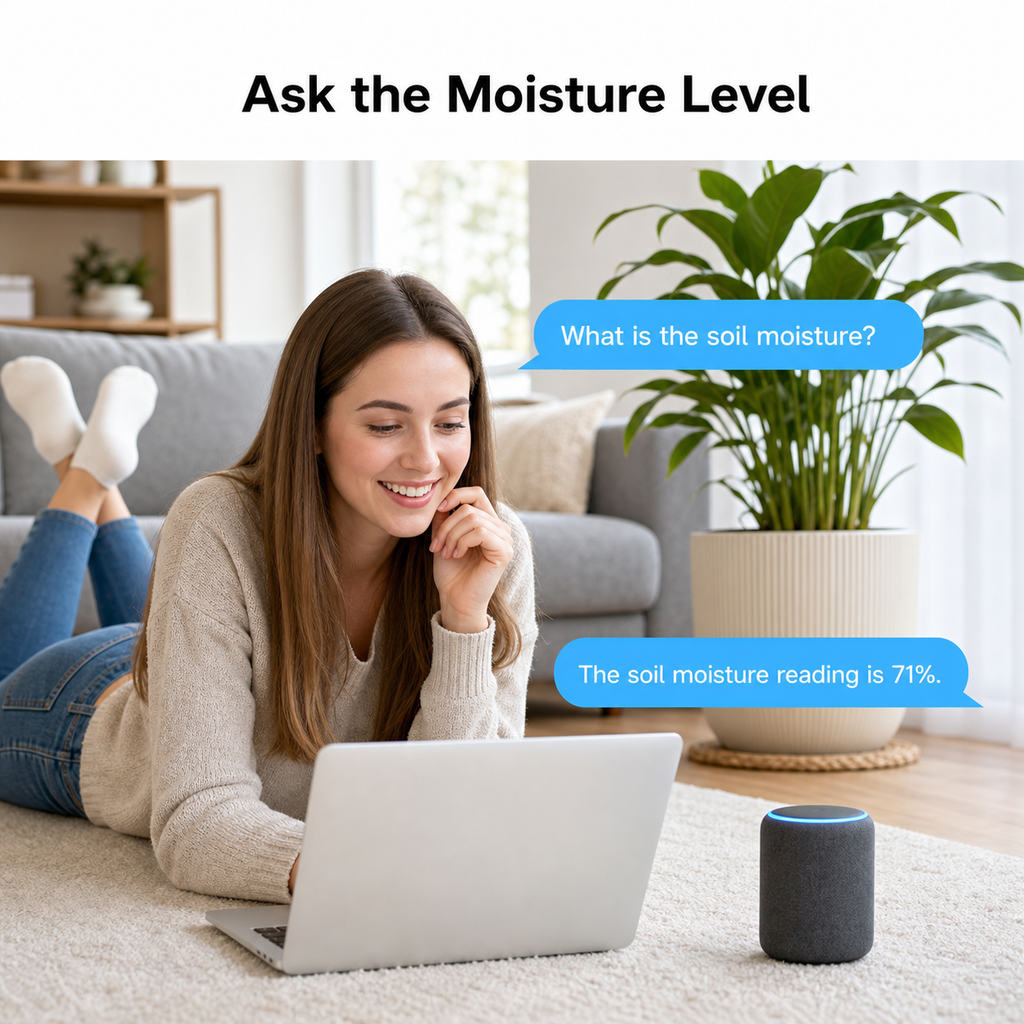 Ask a generic voice assistant for soil moisture level